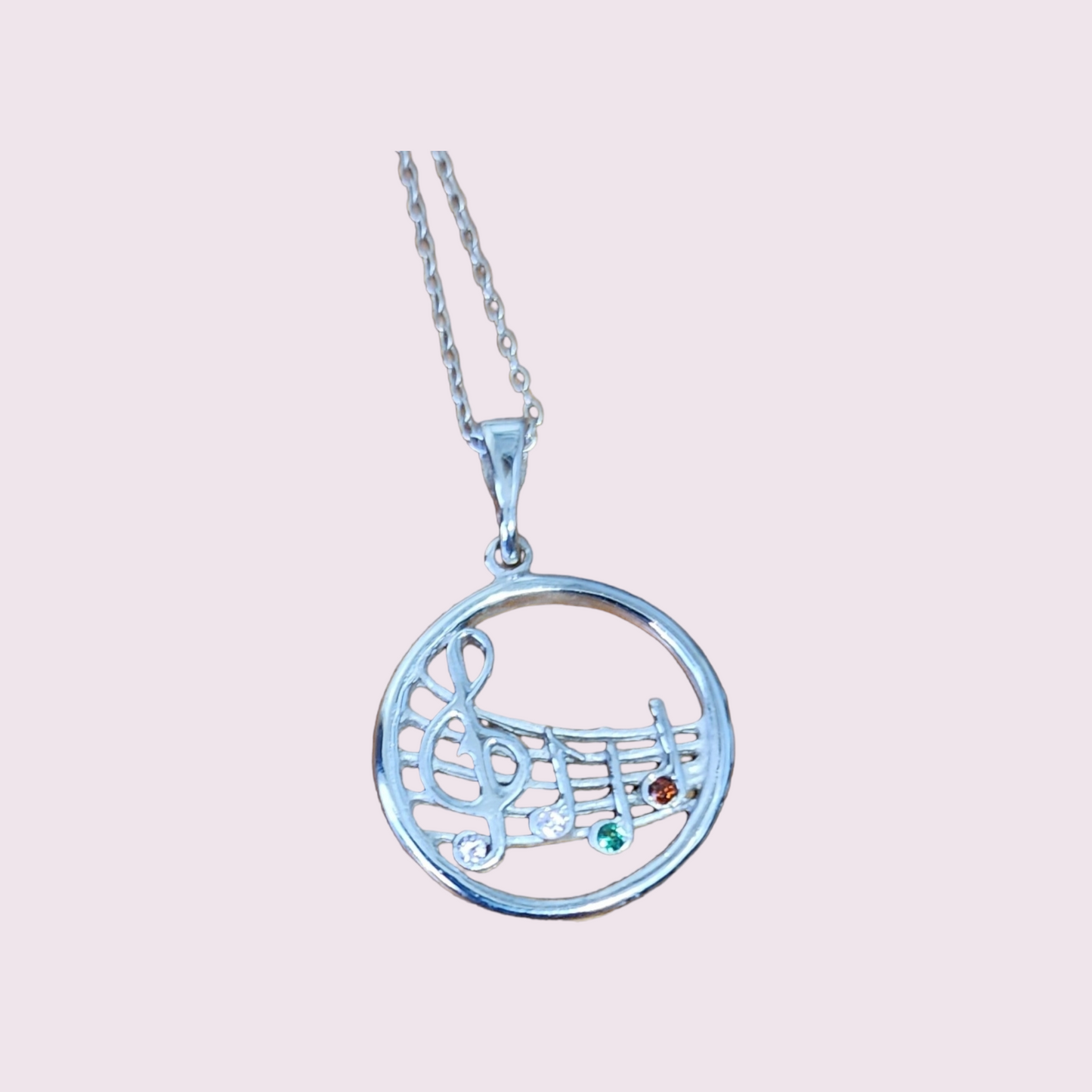 Music charm with birthstones