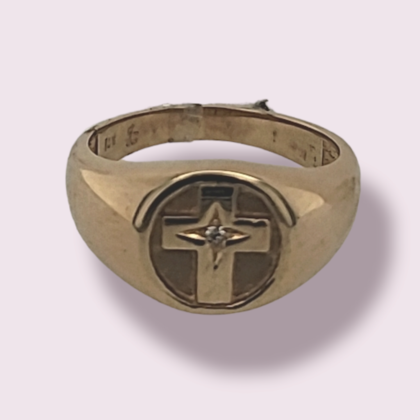 Cross signet ring