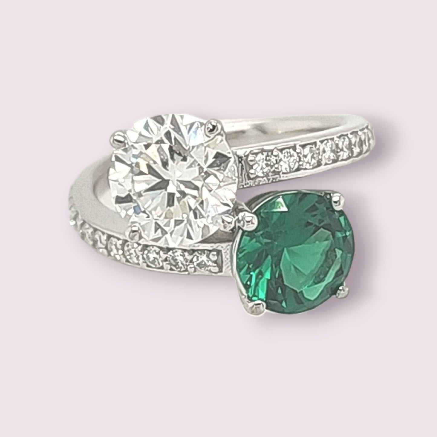 Fashion two stone ring