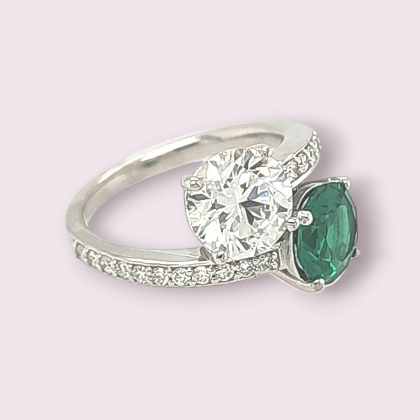 Fashion two stone ring