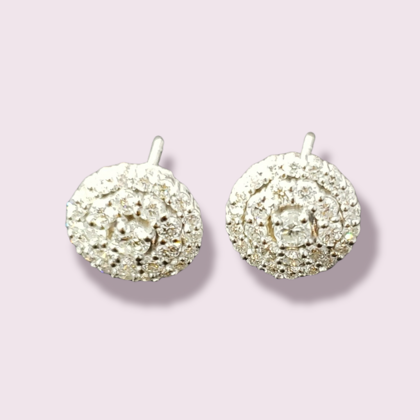 Button Diamond Earrings