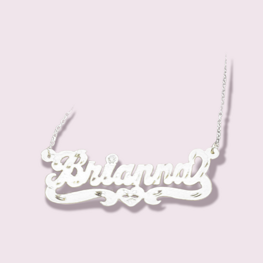 14-Karat White Gold Nameplate